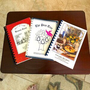 Vintage Spiral Bound Cookbook Trio - Church and Community Recipes - Lot of 3